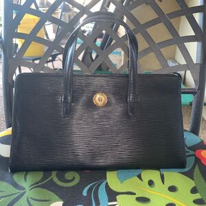Carolina Herrera Vintage Black Leather Satchel